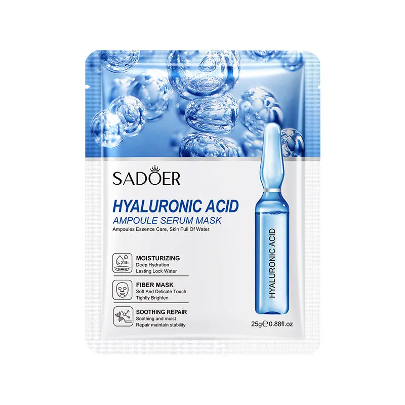 10pcs SAODER Hyaluronic Acid Face Masks – Hydrating, Moisturizing & Firming Skincare