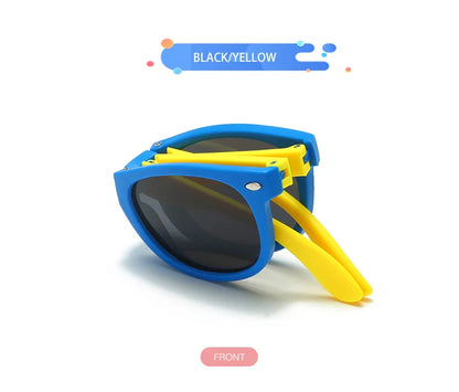 WarBlade Foldable Kids Sunglasses – Polarized UV400 Flexible Square Shades for Boys & Girls