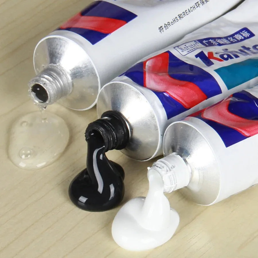 Kafuter K-704 Silicone Industrial Adhesive 45g – RTV Rubber Glue Black, White & Transparent for DIY Panels