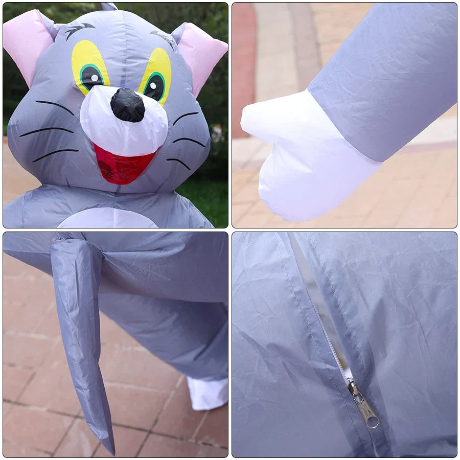 Cat and Mouse Inflatable Costume - Funny Adult Full Body Cosplay Party Outfit