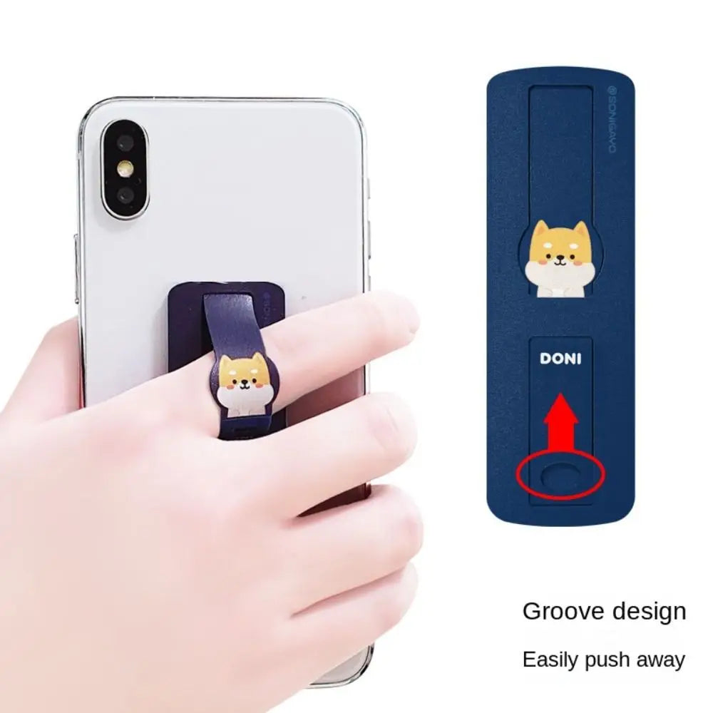 Universal Finger Ring Phone Holder: Non-Slip Creative Hand Band Grip Bracket with Push-Pull Kickstand - Ideal for Women & Men