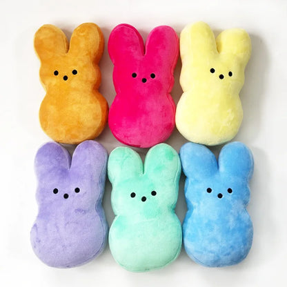 15cm Peep Bunny Plush Toy – Soft Stuffed Rabbit Doll with Star Carrot for Easter & Room Decor Gift