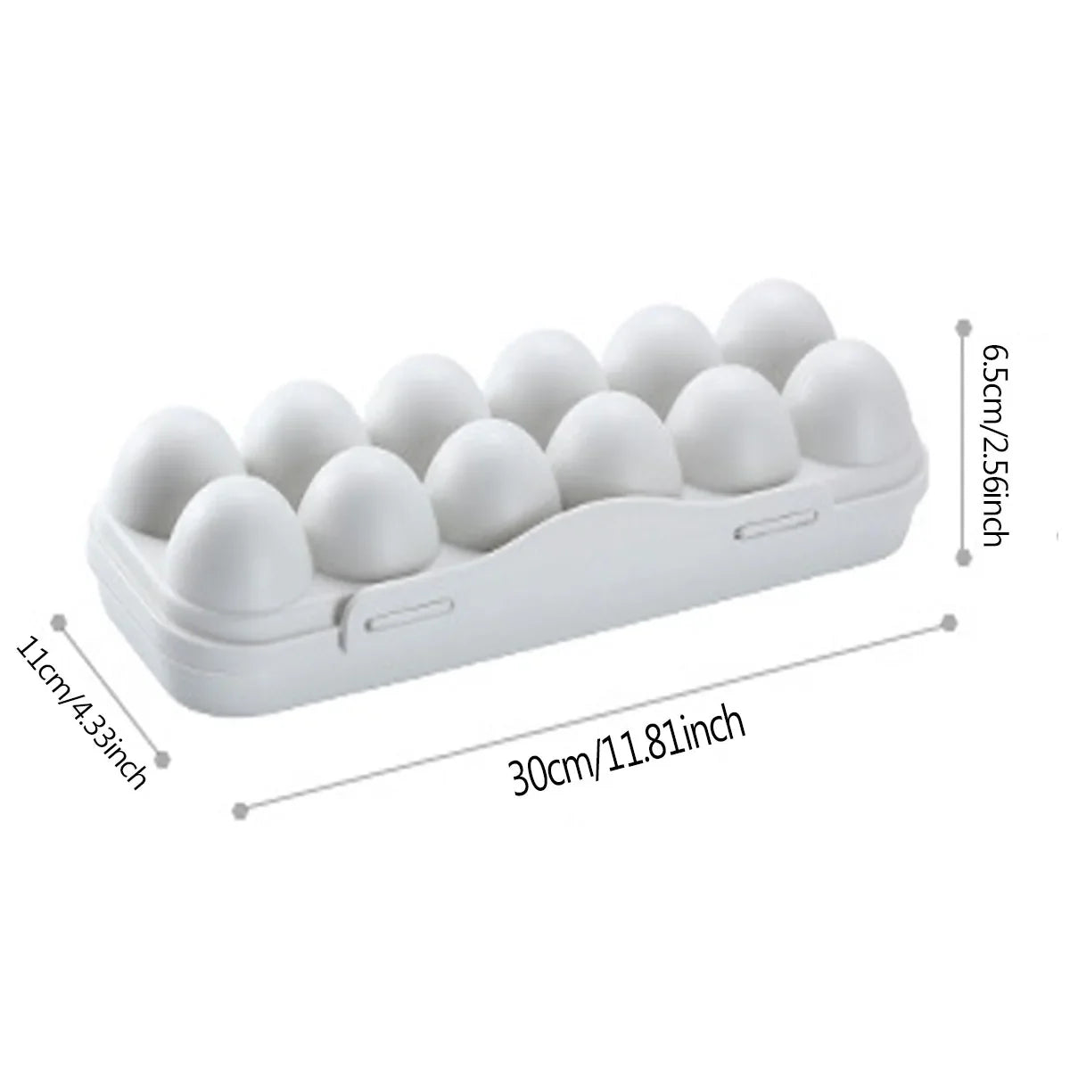 12 Grid Egg Holder Tray - Portable Plastic Egg Storage Container with Protective Case for Refrigerator, Camping & Travel