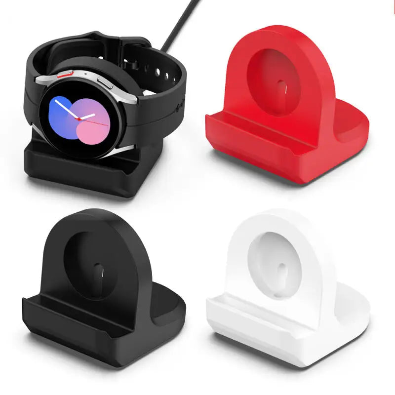 Silicone Charger Dock Holder — Samsung Galaxy Watch Ultra 47mm & Galaxy Watch 7/6/5/5 Pro Stand with USB Cable