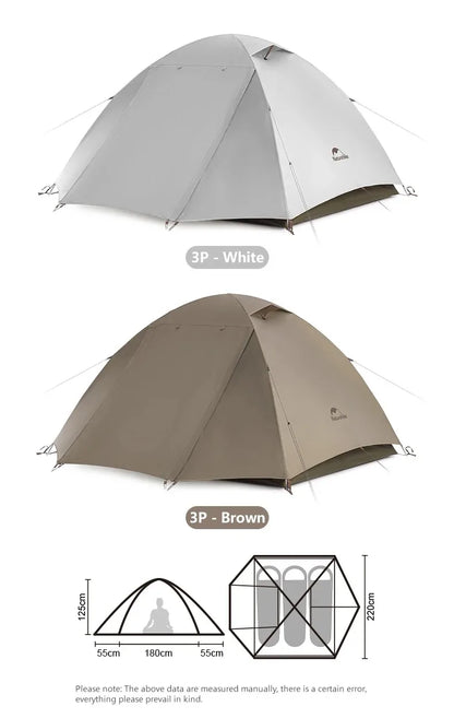 Naturehike 2-3 Person Camping Tent – Waterproof, UPF50+ Ultralight Outdoor Shelter for Hiking, Trekking & Sun Protection