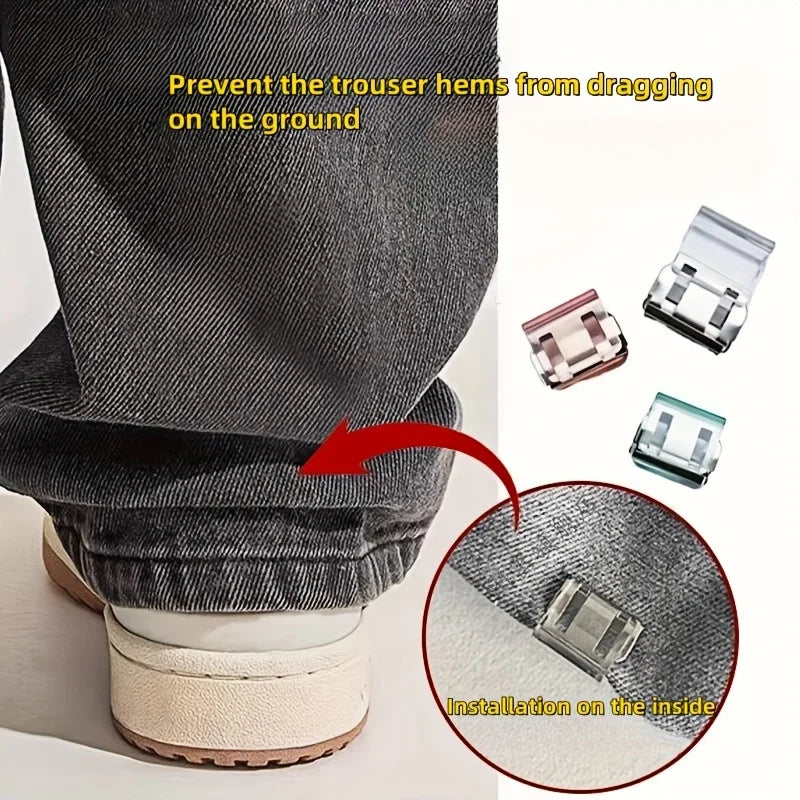 2/4/6PCS Invisible Leg Shortening Clips – Non-Slip Pants Hem Fixing Device, Seam-Free Anti-Drag Clips