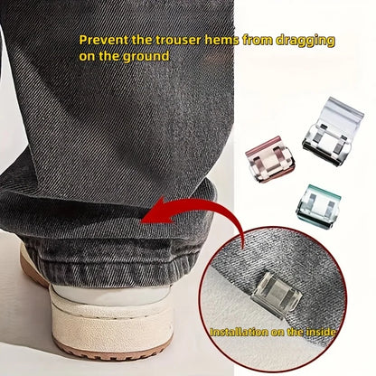 2/4/6PCS Invisible Leg Shortening Clips – Non-Slip Pants Hem Fixing Device, Seam-Free Anti-Drag Clips
