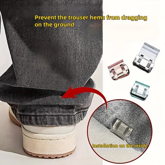 2/4/6PCS Invisible Leg Shortening Clips – Non-Slip Pants Hem Fixing Device, Seam-Free Anti-Drag Clips