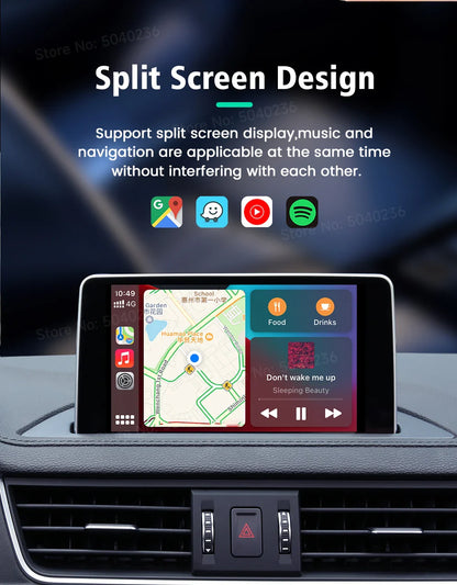 CarlinKit Mini 5 SE Wireless CarPlay Adapter – Fast 5.8GHz WiFi & Bluetooth for iPhone, Spotify, Waze, Split Screen