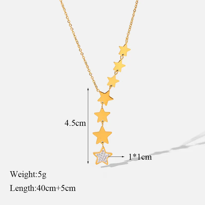 GANEMLY 316L Stainless Steel Water Drop Pendant Necklace – Trendy 18K Gold Plated Women’s Jewelry Gift