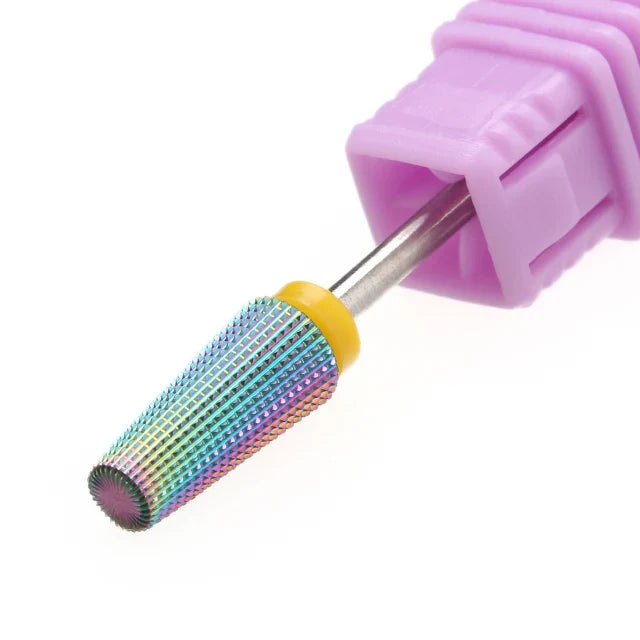 Purple 5-in-1 Tapered Carbide Nail Drill Bits - Milling Cutter for Manicure, Gel & Acrylic Removal, Nail Accessories Tool