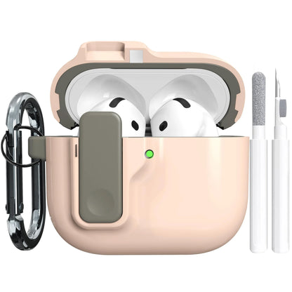 Safety Lock Shockproof Case for AirPods 4 – Protective Wireless Earbuds Case with Cleaning Kit