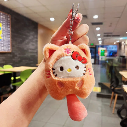 Sanrio Plush Doll Keychain Set – Melody, Cinnamoroll & Pochacco Cute Bag Pendant Gifts for Kids