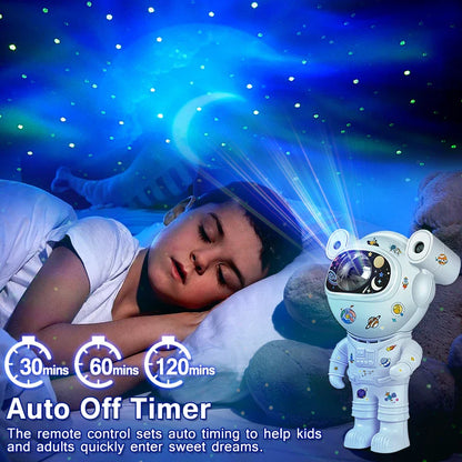 Kids DIY Astronaut Star Projector Night Light with Remote Control - 360° Adjustable Nebula Galaxy Lighting for Children