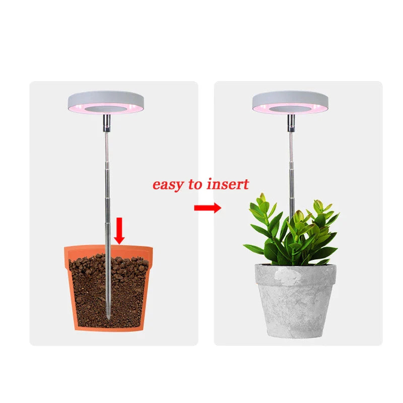 Full Spectrum Indoor Solar LED Growth Light - Four Gear Dimming for Fleshy Plants, Flower & Floor Telescopic Fill Light