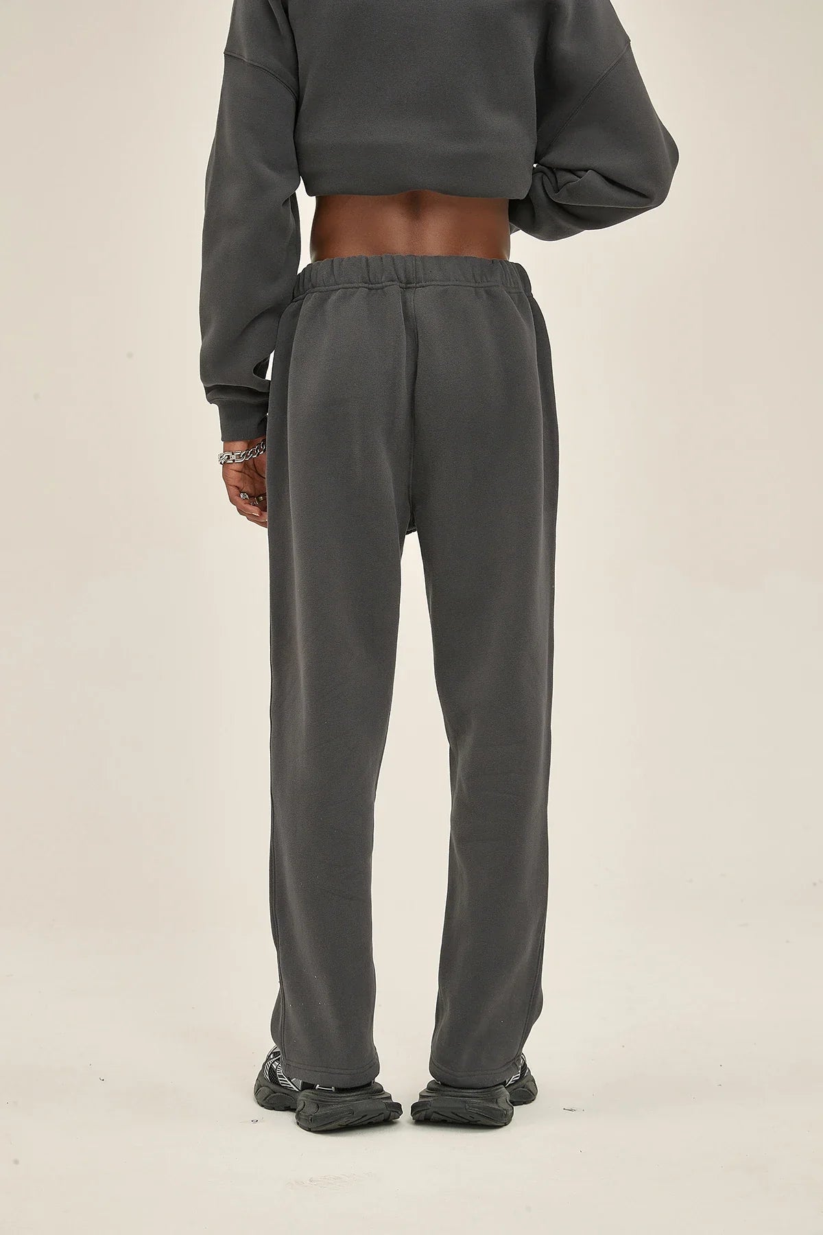 Straight-Lined Solid Color Cashmere Sweatpants – Soft Cozy Lounge Pants
