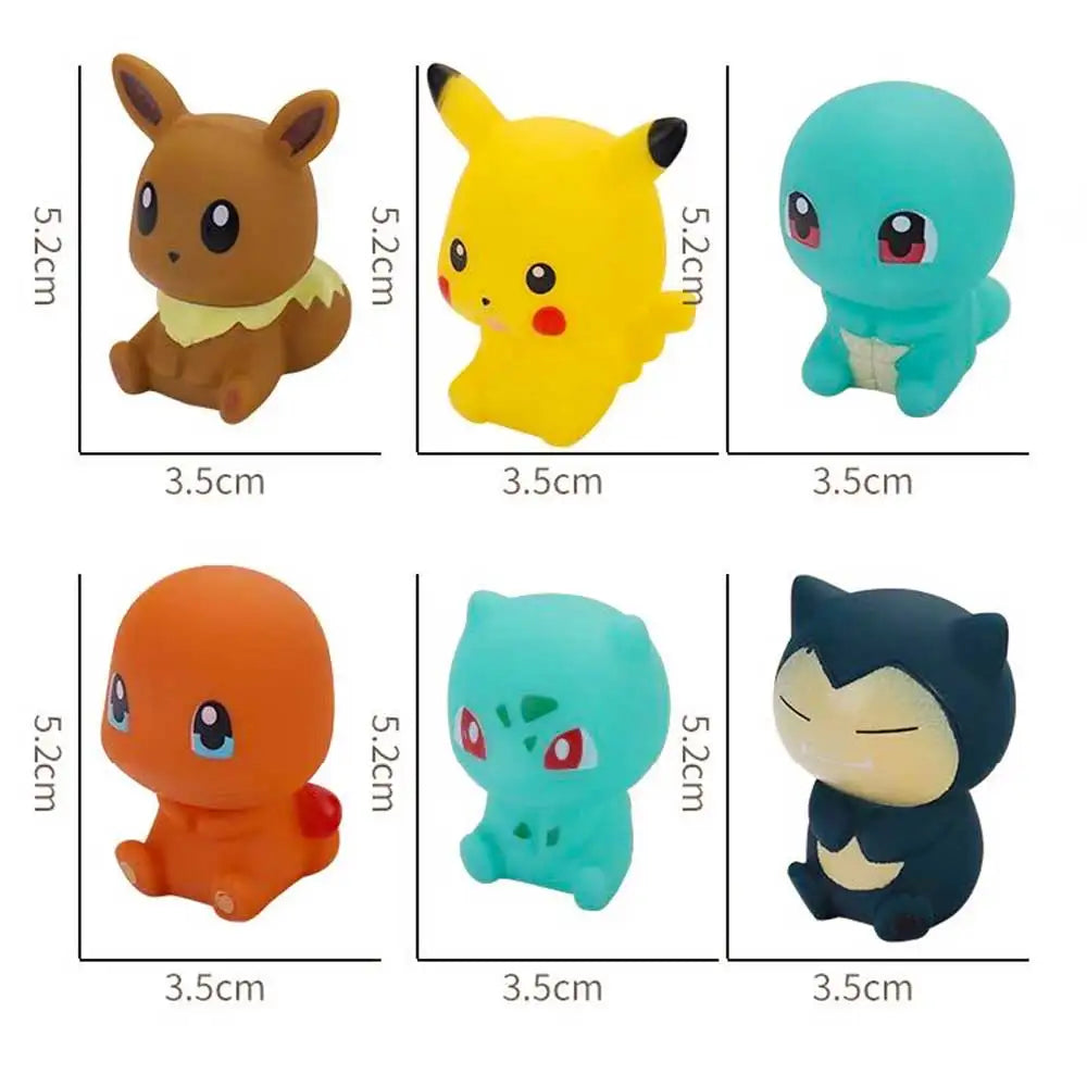 TOMY Pokemon Funny Freak PVC Action Figures — Pikachu, Bulbasaur, Charmander & Squirrel Anime Model Toy Gift for Boys