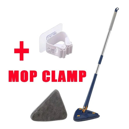 360° Rotatable Triangle Mop | Adjustable Long Handle Microfiber Mop for Wet & Dry Cleaning | Multifunctional Floor Cleaner