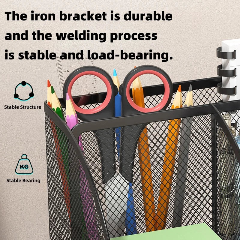 Creative Metal Pen Holder | Simple Stationery Storage Box for Desktop Decoration | Office Supplies Organizer for Students