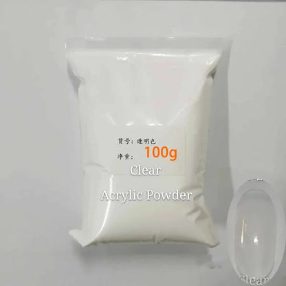 100g Acrylic Nail Powder Set – White, Clear & Pink Solid Dipping Powder for Nail Extension, Carving & Professional Nail Art Pigment