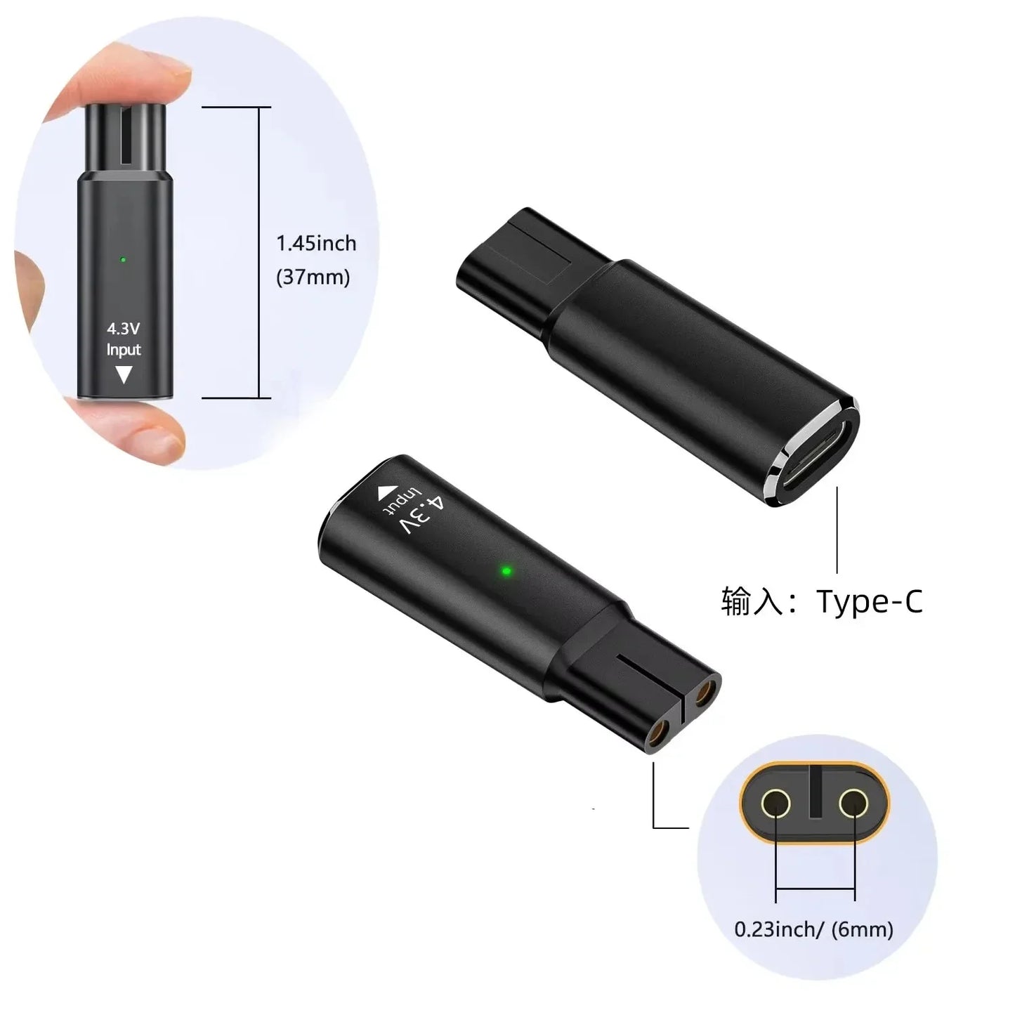 Type-C Wall Mounted Charging Base Holder – Compatible with Philips OneBlade QP2520/QP2530/QP2620/QP2630 Hybrid Electric Shaver Charger Dock & Storage Stand