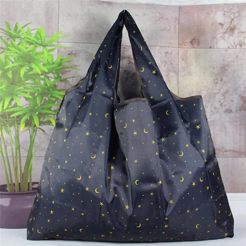 Thick Foldable Reusable Shopping Storage Bag – Large Capacity Waterproof Eco-Friendly Grocery Tote with Shoulder Strap for Supermarket & Travel