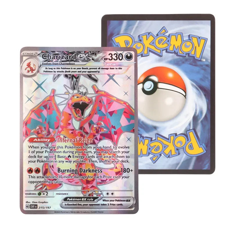 60-100Pcs English Pokemon Cards – Holographic EX, Vstar, Vmax, GX, Charizard, Mewtwo & Evolution Combos