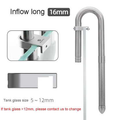 AQUAPRO Mini Stainless Steel Skimmer – Inlet & Outlet Pipes for Aquarium Fish Tanks, Filtro Accessories