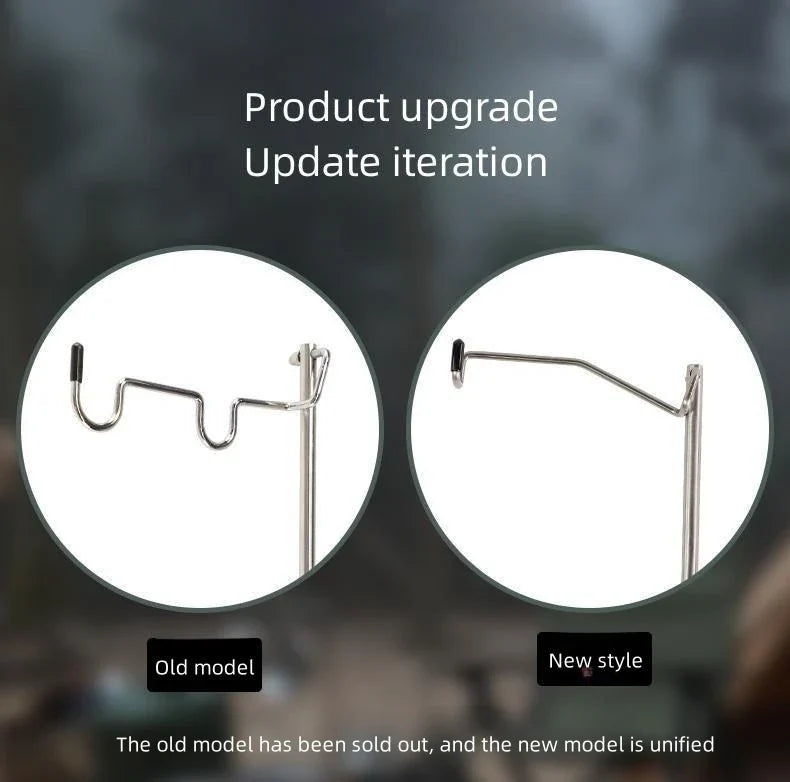 Outdoor Portable IGT Table Light Pole Bracket – Stainless Steel Camping Desktop Accessory