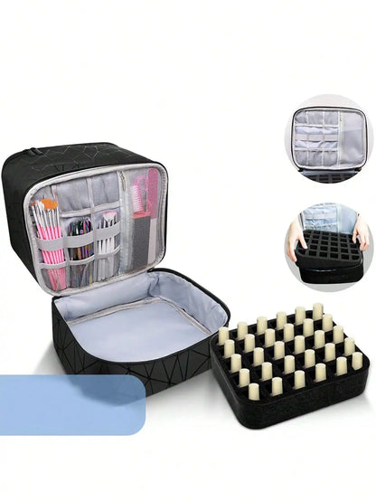 Women's Portable Double-Layer Nail Polish & Essential Oil Storage Bag – Multi-Function Organizer for Travel