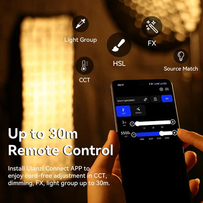 Ulanzi VL-120Bi VL-120C 120W V-Mount COB Light – Wireless APP Control, 2700K-6500K Video Light for Skit Video Photography