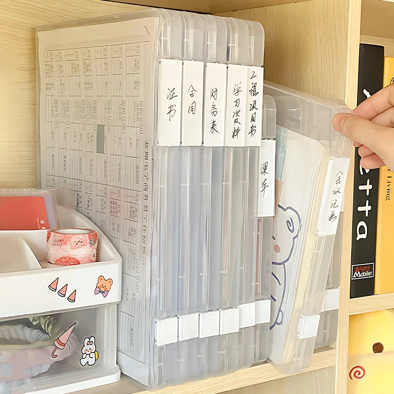 Efficient A4 File Storage Box for Students: Portable Folder & Test Paper Organizer