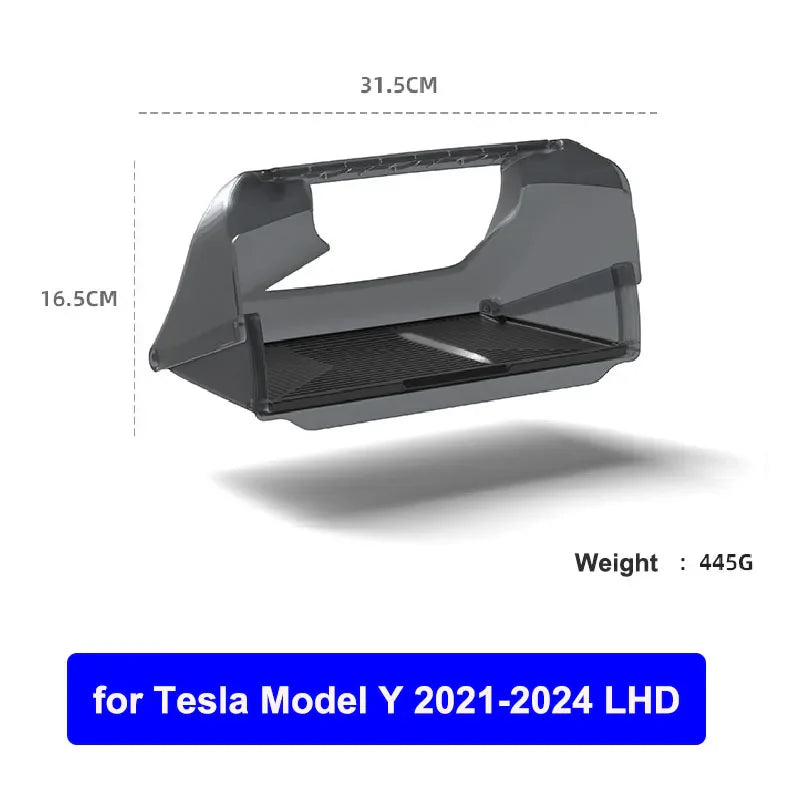 Hidden Under-Screen Storage Box for Tesla Model 3 Highland & Model Y 2024 LHD – Center Console Organizer Tray