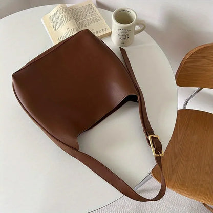 Solid Fashion Women Shoulder Bag | Minimalist PU Leather Crossbody Handbag | Versatile Bag for Work