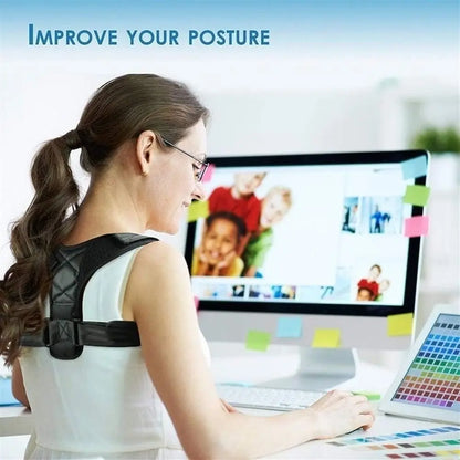 Adjustable Back & Shoulder Posture Corrector Belt — Clavicle & Spine Support for Home, Office & Sports | Upper Back & Neck Brace