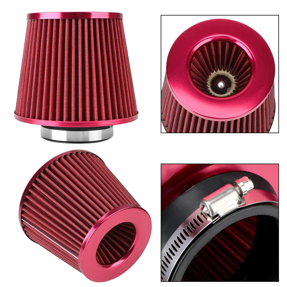 76MM 3-Inch Car Air Filter — High-Flow Mesh Cone Intake Kit, Engine Vent Protector, Universal Auto Replacement Accessory