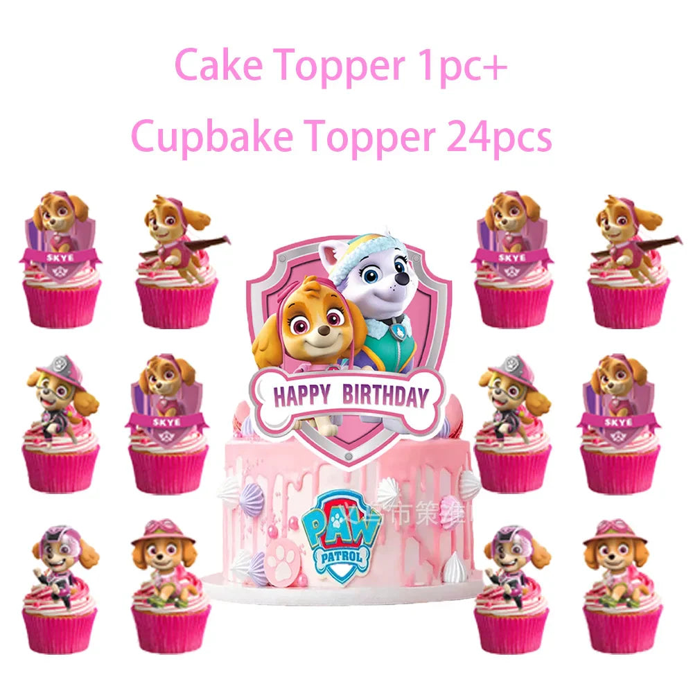 PAW Patrol Skye Pink Birthday Party Decorations Set – Foil Balloon Backdrop, Disposable Tableware & Baby Shower Supplies for Girls Kids Gifts