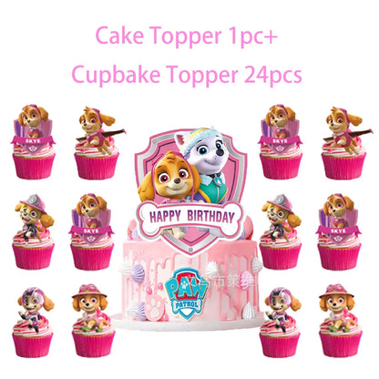 PAW Patrol Skye Pink Birthday Party Decorations Set – Foil Balloon Backdrop, Disposable Tableware & Baby Shower Supplies for Girls Kids Gifts
