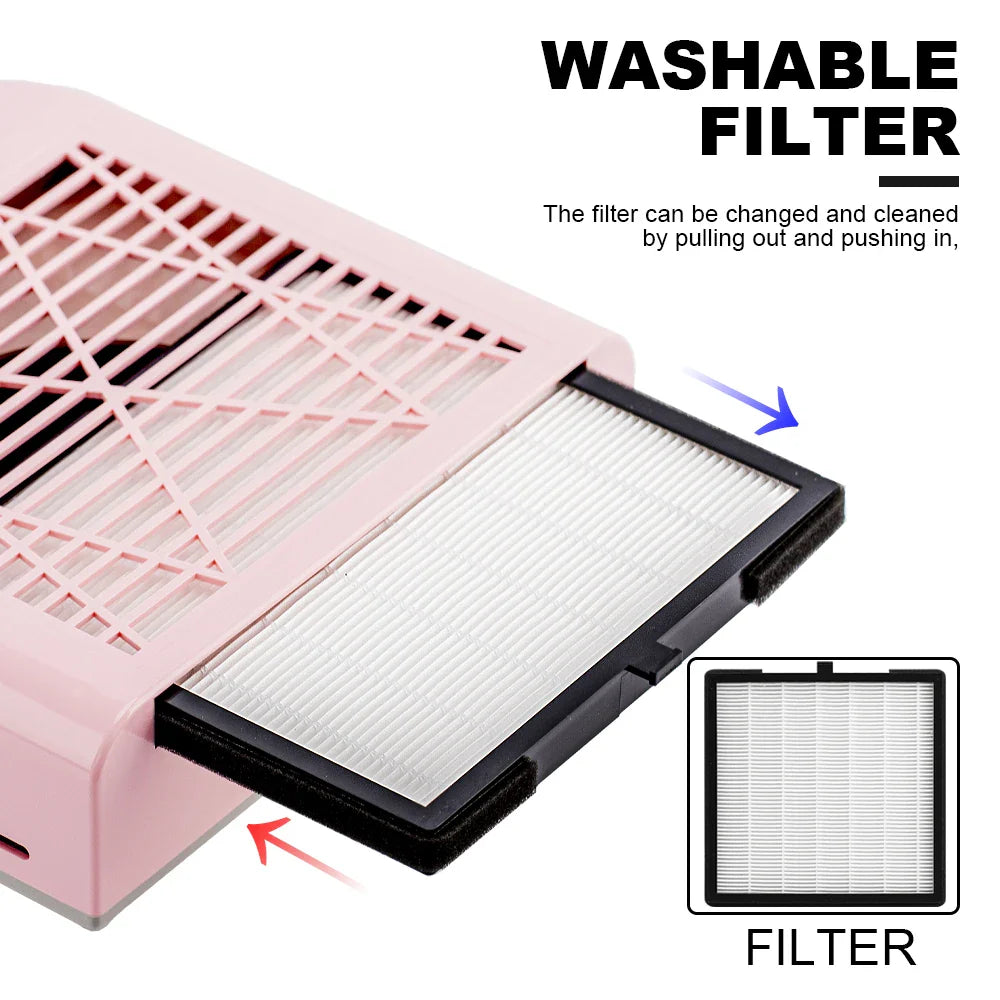 Nail Dust Collector – Powerful Manicure Vacuum Cleaner with Filter, Nail Extractor Fan for Nail Art Tools