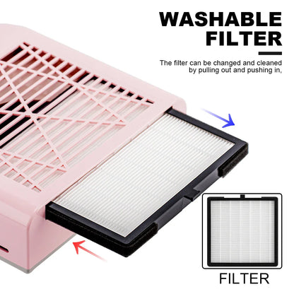 Nail Dust Collector – Powerful Manicure Vacuum Cleaner with Filter, Nail Extractor Fan for Nail Art Tools