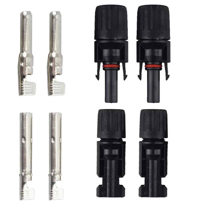 DC Solar Connector Kit 1000V 30A – IP67 Waterproof PV/MC Cable Connectors (5–200 Pcs, 2.5/4/6mm²)