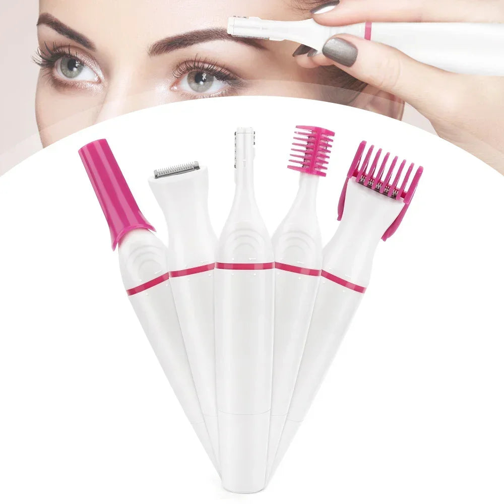 5-in-1 Women’s Painless Electric Hair Remover & Epilator — Portable Razor Trimmer for Legs, Bikini & Body Care