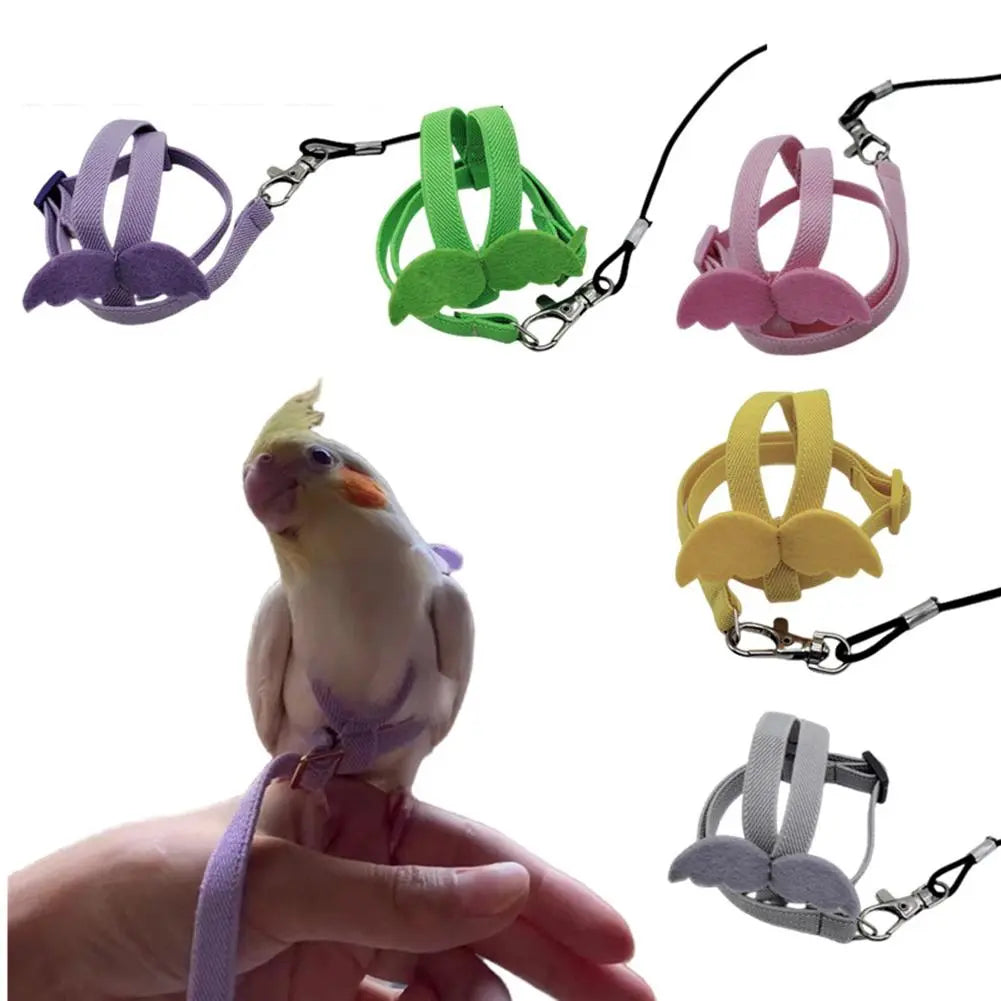 Ultra-Light Parrot Bird Flying Traction Rope: Adjustable Harness Outgoing Leash with Comfortable Handle Straps Band