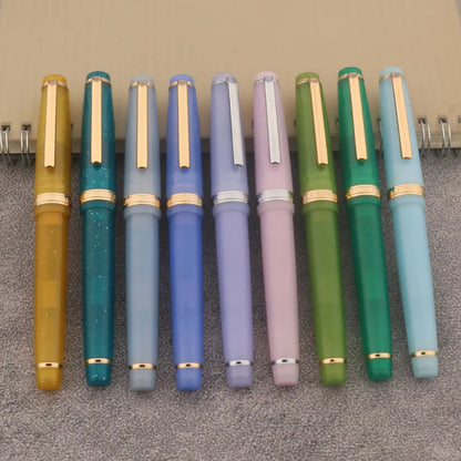 JINHAO 82 Transparent Fountain Pen — Spin Golden EF/F/M Nib, Ink Pen for Business, Office & School Supplies