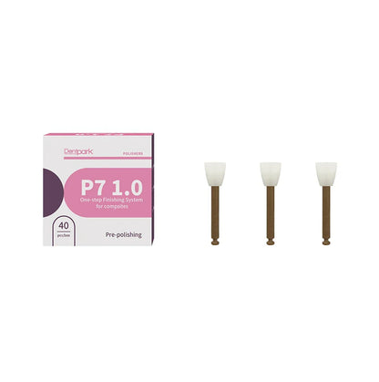 Dentpark 40pcs Dental One-Step Finishing System — P7 1.0 Finisher Cups, Points, Discs for Composite Polishing with RA Shank