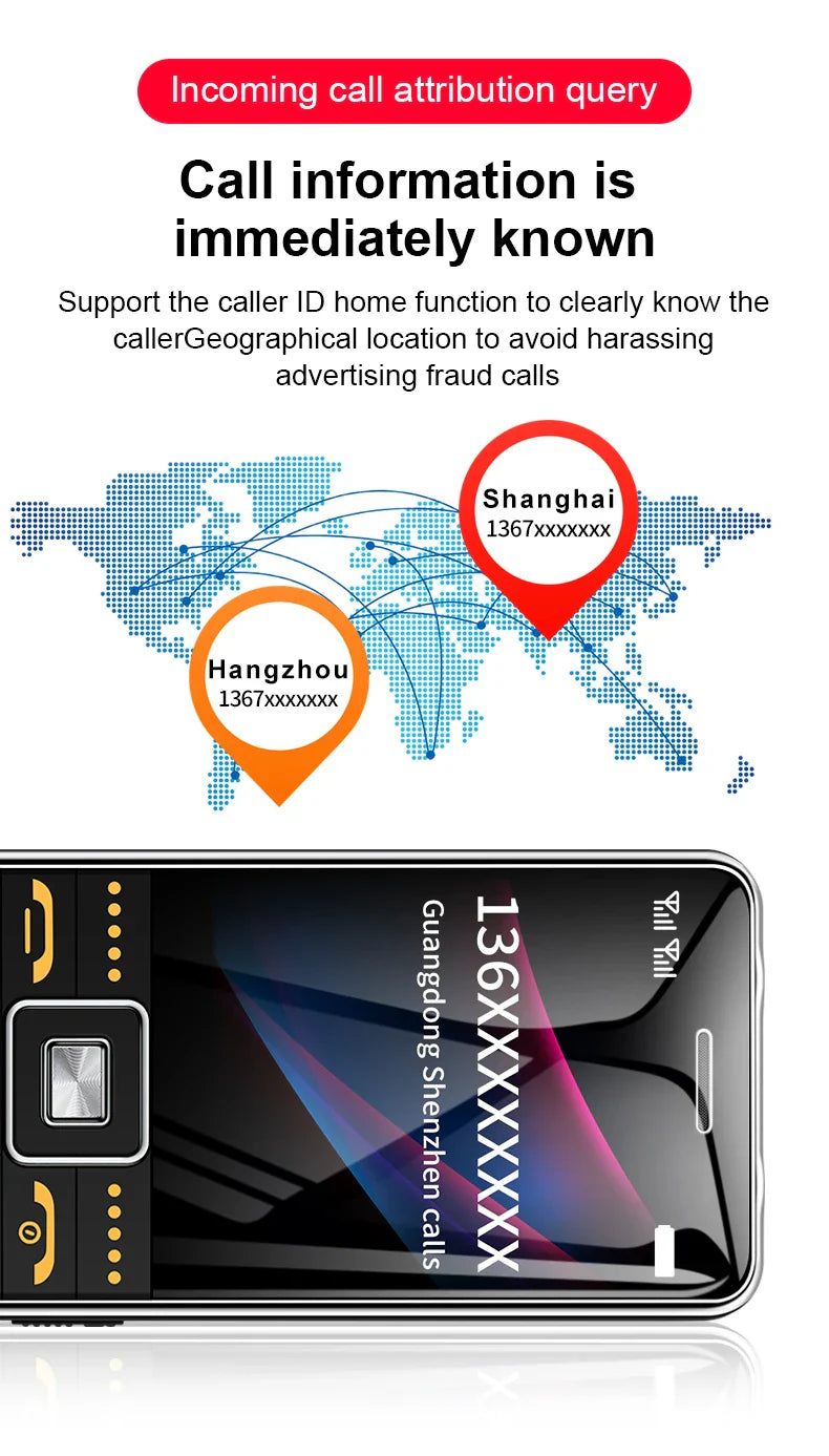 GSM 2G G600 BAR Phone – Dual SIM, 6800mAh Battery, SOS Button, 2.4" Screen, MP3 Recorder Mobile Cellphone for Seniors