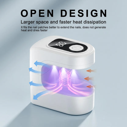 Mini UV LED Nail Dryer Lamp - Quick Gel Polish Curing with LCD Display, 30/60S Timer & USB Power