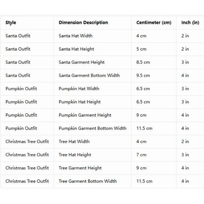 7-Inch Plush Goose Christmas Outfit Set - Soft Cotton Holiday Clothes for Desk Decor & Keychains (Goose Not Included)