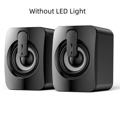 PC Computer Speakers with USB – HIFI Stereo Sound Box & Microphone with LED Light for Desktop
