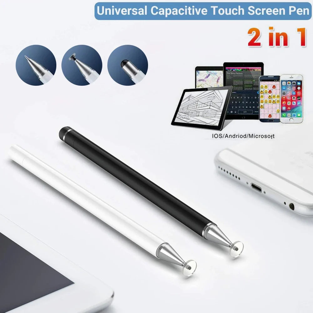 3-in-1 Stylus Pen for iPad, Samsung, Xiaomi Tablets & Smartphones – Capacitive Touch Drawing Pencil for iOS & Android
